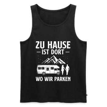 Zuhause ist dort wo wir Parken Camper Wohnmobil - Männer Premium Bio Tank Top - Schwarz - Vorne - Michal (187cm)