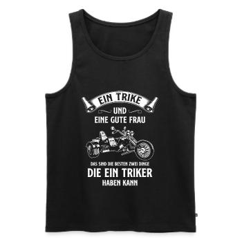 Ein Trike und eine Gute Frau sind die Besten Dinge - Männer Premium Bio Tank Top - Schwarz - Vorne - Michal (187cm)