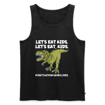 Let's Eat Kids Punctuation Saves Lives Grammar - Men's Premium Organic Tank Top - black - Front - AI Model Male 178 light (178cm)