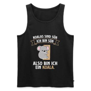 Süßer Koala Ich bin ein Koala - Männer Premium Bio Tank Top - Schwarz - Vorne - AI Model Male 178 light (178cm)