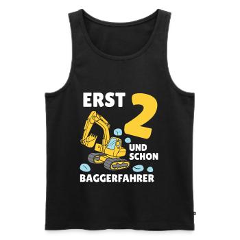 Bagger 2 Jahre Baustelle 2 Geburtstag - Männer Premium Bio Tank Top - Schwarz - Vorne - Michal (187cm)
