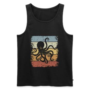 Oktopus Kraken Tentakel Tintenfisch Meer Kreatur - Männer Premium Bio Tank Top - Schwarz - Vorne - Michal (187cm)