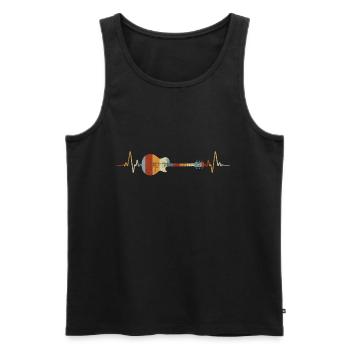 Vintage Guitar Heartbeat Musical Instrument EKG - Débardeur bio Premium Homme - noir - Devant - Michal (187cm)