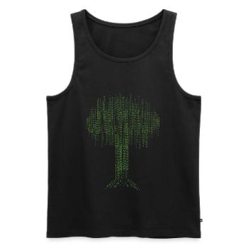 Binary Tree Encoding Computer Programmer - Men's Premium Organic Tank Top - black - Front - AI Model Male 178 light (178cm)