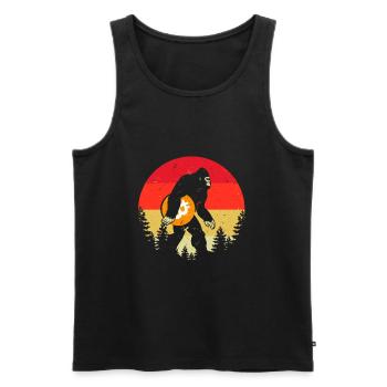 Bigfoot Bitcoin Crypto-monnaie Sasquatch Retro BTC - Débardeur bio Premium Homme - noir - Devant - Michal (187cm)