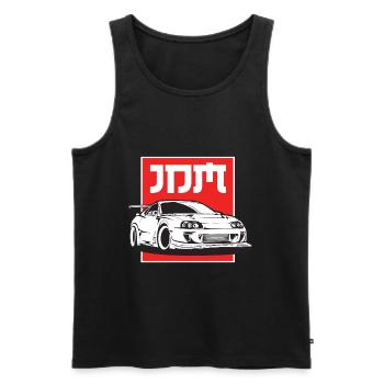 Skyline 34 JDM Japon Tuning Voiture 90s Legend - Débardeur bio Premium Homme - noir - Devant - AI Model Male 178 light (178cm)