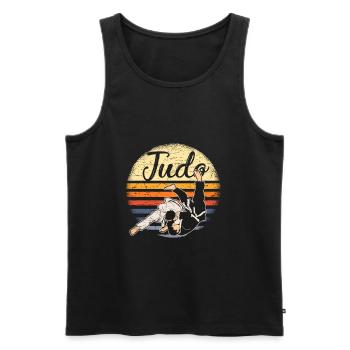 Retro Judo Vintage Judoka Judoist Kampfsport - Männer Premium Bio Tank Top - Schwarz - Vorne - Michal (187cm)