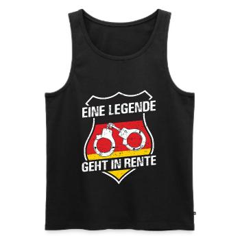 Eine Legende Geht In Rente Polizist Pension - Männer Premium Bio Tank Top - Schwarz - Vorne - Michal (187cm)