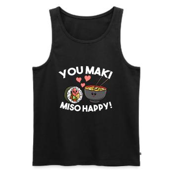 Sushi You Maki Miso Happy Kawaii Japan Noodle Soup - Männer Premium Bio Tank Top - Schwarz - Vorne - Michal (187cm)