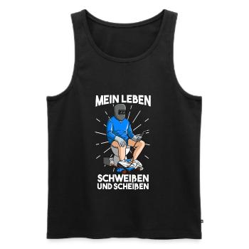 Scheißen Schweißen Schweißer Toilette Schweißgerät - Männer Premium Bio Tank Top - Schwarz - Vorne - Michal (187cm)