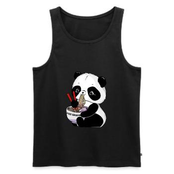 Panda Nouilles Ramen Japonaises Panda - Débardeur bio Premium Homme - noir - Devant - Michal (187cm)