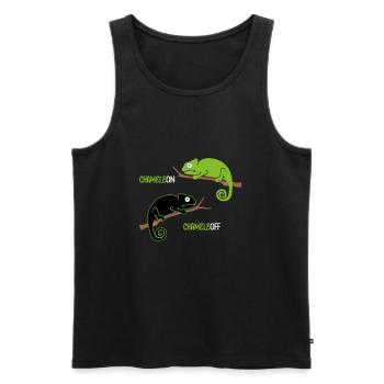 Chameleon Chameleoff - Men's Premium Organic Tank Top - black - Front - AI Model Male 178 light (178cm)