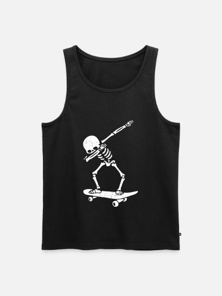Dabbing Skelet SKATEBOARD Dab Skate Halloween - Herre Premium økologisk tanktop - sort