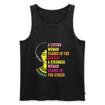 Starke Frauen Feministin Gleichberechtigung Sozial - Männer Premium Bio Tank Top - Schwarz - Vorne - AI Model Male 178 light (178cm)