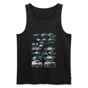 Polizeiwagen Polizei Notfall Einsatzfahrzeuge - Männer Premium Bio Tank Top - Schwarz - Vorne - AI Model Male 178 light (178cm)