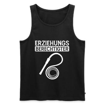 Erziehungsberechtigter BDSM Knebel Peitsche - Männer Premium Bio Tank Top - Schwarz - Vorne - AI Model Male 178 light (178cm)