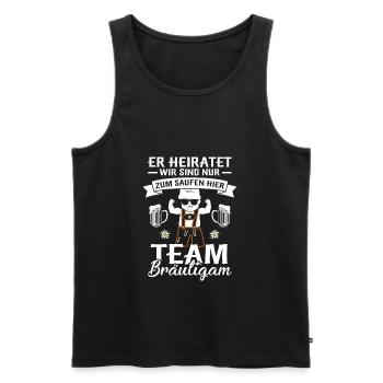 Team Bräutigam Junggesellenabschied Er heiratet - Männer Premium Bio Tank Top - Schwarz - Vorne - AI Model Male 178 light (178cm)