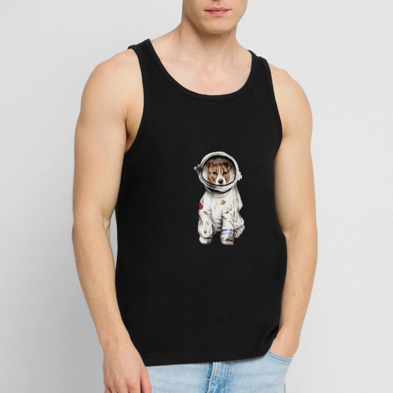 Chien en combinaison spatiale Spatiale Spatiale Débardeur bio Premium Homme