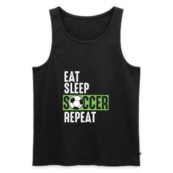 Eat Sleep Soccer Repeat - Men's Premium Organic Tank Top - black - Front - Michal (187cm)