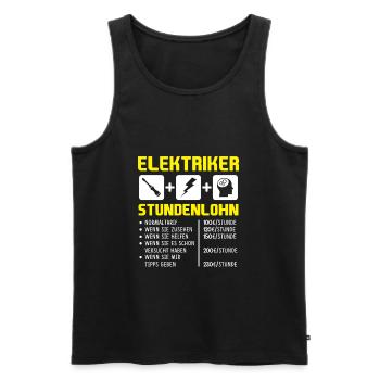 Elektriker Stundenlohn Stundensatz Gehalt Lohn - Männer Premium Bio Tank Top - Schwarz - Vorne - Michal (187cm)