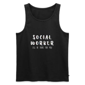 Social Worker I Will Be There For You - Débardeur bio Premium Homme - noir - Devant - Michal (187cm)