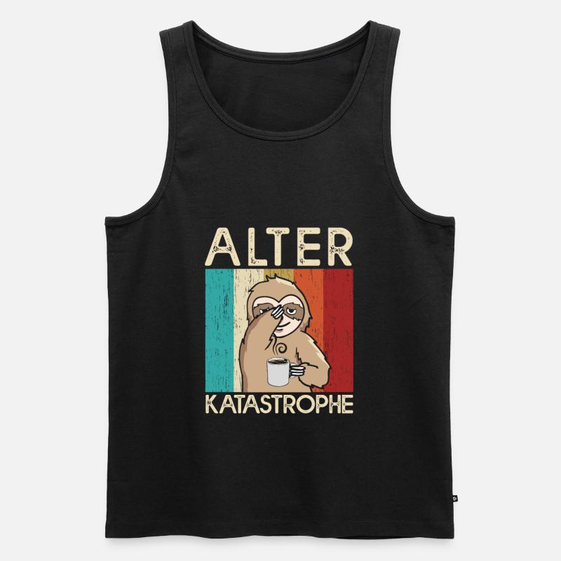 Alter Katastrophe Faultier Facepalm Mitarbeiter - Männer Premium Bio Tank Top - Schwarz