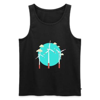 Wind power Wind turbine Wind turbine - Men's Premium Organic Tank Top - black - Front - AI Model Male 178 light (178cm)