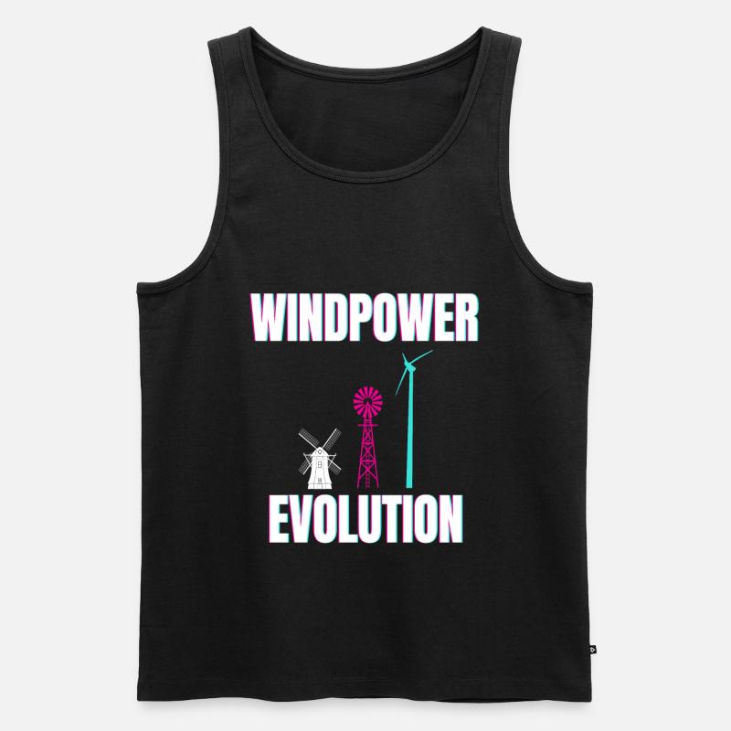 Windpower Evolution Windkraft Wind - Männer Premium Bio Tank Top - Schwarz