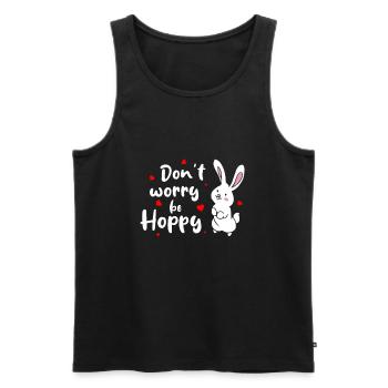 Don’t Worry Be Hoppy lapin lapin - Débardeur bio Premium Homme - noir - Devant - Michal (187cm)