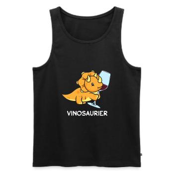 Vinodino Vinosaur Vinosaurus Rex Wine Vino - Men's Premium Organic Tank Top - black - Front - AI Model Male 178 light (178cm)