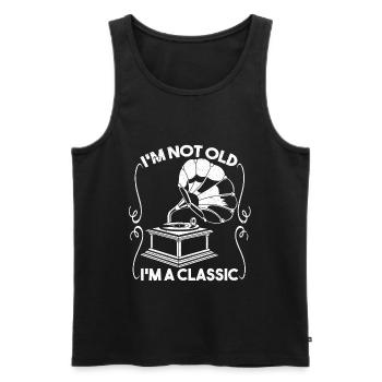 Im Not Old Im A Classic Grammophon Plattenspieler - Männer Premium Bio Tank Top - Schwarz - Vorne - AI Model Male 178 light (178cm)