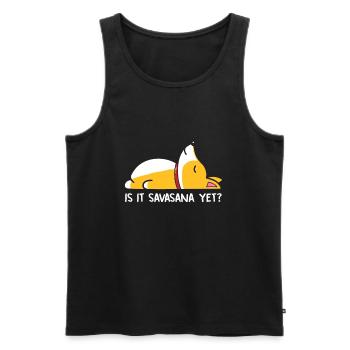 Corgi Yoga Chiens Is It Savasana Yet méditation - Débardeur bio Premium Homme - noir - Devant - AI Model Male 178 light (178cm)