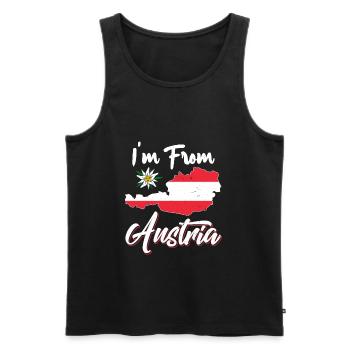 I'm From Austria Flower Country Flag - Men's Premium Organic Tank Top - black - Front - Michal (187cm)