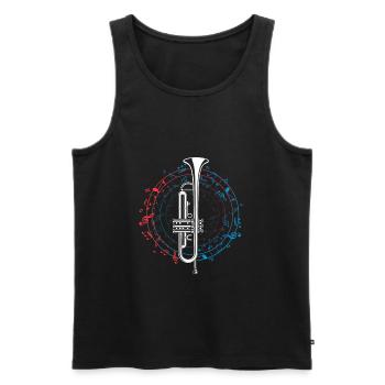 Trumpet Instrument Musical Note Circular Music - Men's Premium Organic Tank Top - black - Front - AI Model Male 178 light (178cm)