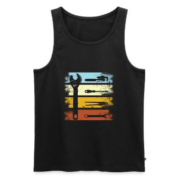 Vintage Tischler Holz Werkzeug Heimwerker - Männer Premium Bio Tank Top - Schwarz - Vorne - Michal (187cm)