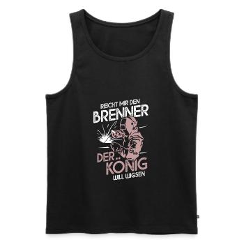 Reicht Mir Den Brenner Der König Will Wigsen - Männer Premium Bio Tank Top - Schwarz - Vorne - Michal (187cm)