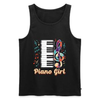 Piano Girl Pianist Keyboard Instrument Musician - Männer Premium Bio Tank Top - Schwarz - Vorne - AI Model Male 178 light (178cm)