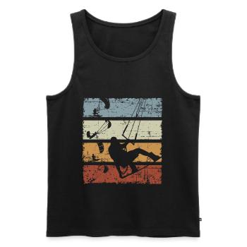 Vintage Kitesurfer - Débardeur bio Premium Homme - noir - Devant - Michal (187cm)