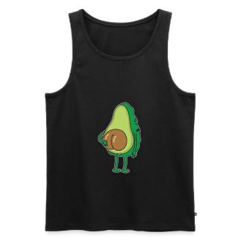 Graines d’avocat Cul Végétalien Avocat Fesses - Débardeur bio Premium Homme - noir - Devant - Michal (187cm)