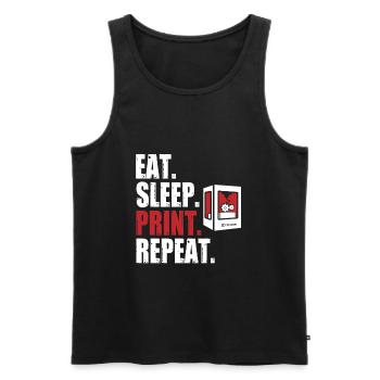 Eat Sleep Print Repeat 3 D Printing 3 D Printer - Männer Premium Bio Tank Top - Schwarz - Vorne - AI Model Male 178 light (178cm)