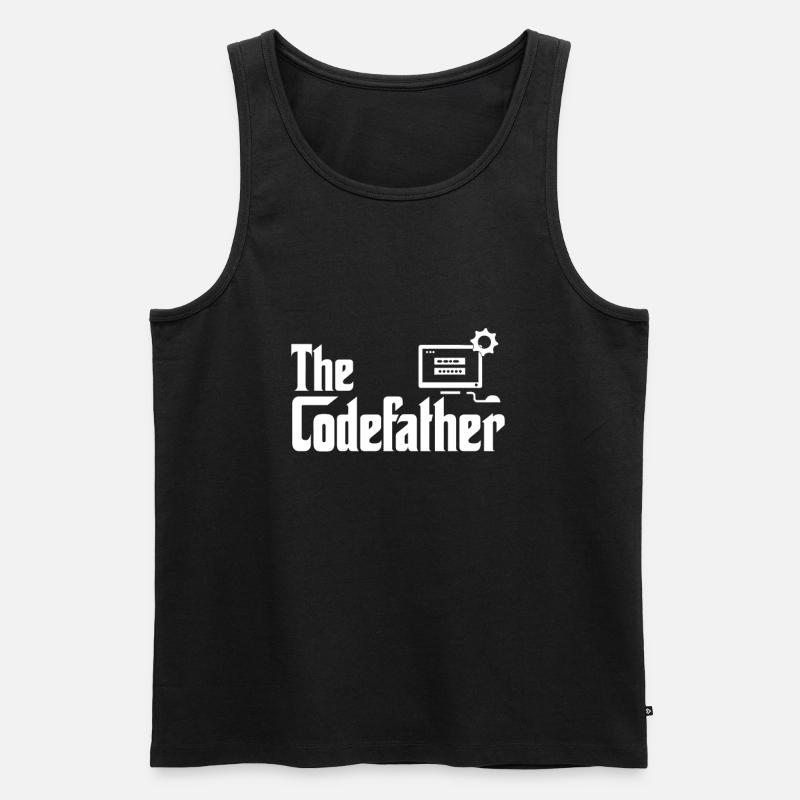 The Codefather Developer Coder Programmer Computer - Männer Premium Bio Tank Top - Schwarz