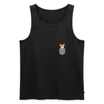 Pocket Welsh Corgi Dog Lover Crazy Corgi Dog - Men's Premium Organic Tank Top - black - Front - Michal (187cm)