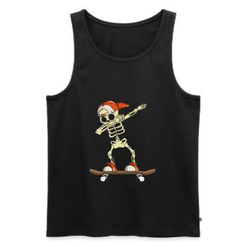 Dabbing Skateboarder Skeleton Dabbing Skater - Männer Premium Bio Tank Top - Schwarz - Vorne - AI Model Male 178 light (178cm)