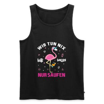 Wir Tun Nix Wir Wollen Nur Saufen Flamingo JGA - Männer Premium Bio Tank Top - Schwarz - Vorne - Michal (187cm)