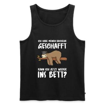 Bachelor geschafft Abschluss 2022 Faultier - Männer Premium Bio Tank Top - Schwarz - Vorne - Michal (187cm)