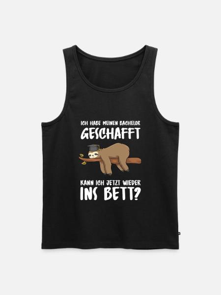 Bachelor geschafft Abschluss 2022 Faultier - Männer Premium Bio Tank Top - Schwarz