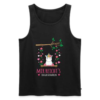 Mir Reichts Ich Geh Schaukeln Schaukel Einhorn - Männer Premium Bio Tank Top - Schwarz - Vorne - Michal (187cm)