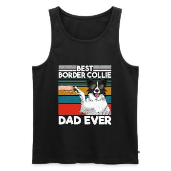 Meilleur Collie Papa Jamais Meilleur Chien Papa Fête des Pères - Débardeur bio Premium Homme - noir - Devant - Michal (187cm)