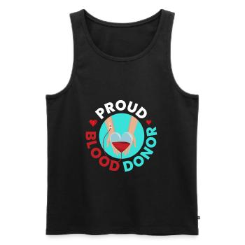 Proud Blood Donor Blood Donations - Men's Premium Organic Tank Top - black - Front - Michal (187cm)