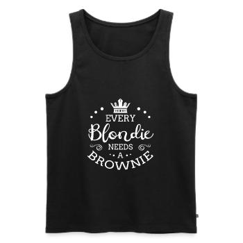 Every Blondie Needs A Brownie - Men's Premium Organic Tank Top - black - Front - AI Model Male 178 light (178cm)